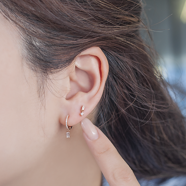 Baguette bliss diamond earrings